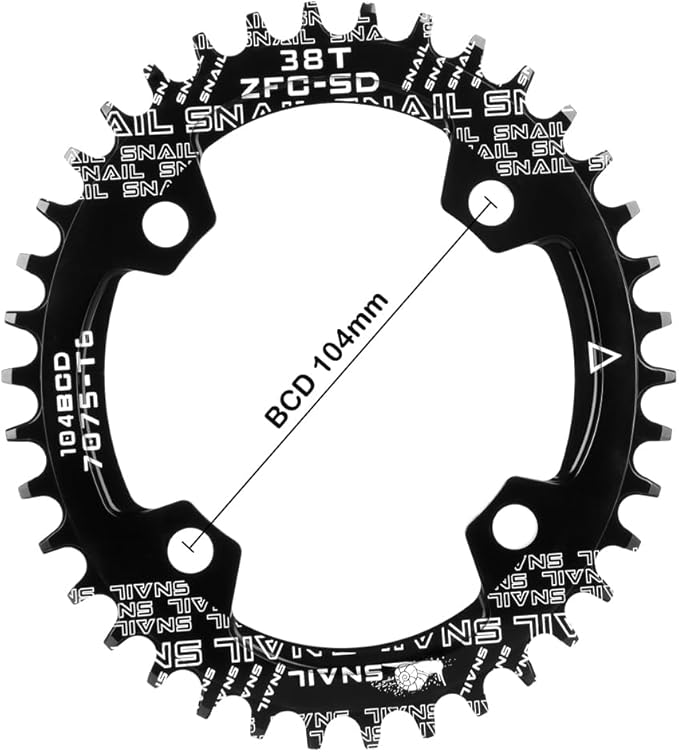 CYSKY 104 BCD Chainring 30T to 52T Narrow Wide Chainring with Sprocket Bolts for 1x Set-up Road Bike Mountain Bike BMX MTB Gravel Ebike