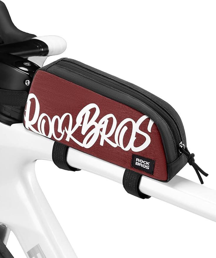 ROCKBROS Top Tube Bike Bag, Lightweight Bike Frame Bag, Quick Installation Bike Storage Bag, Small Bike Accessories Pouch for MTB, Road Bike
