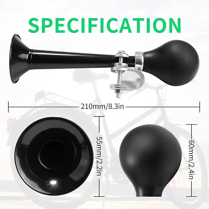 Bugle Horn Kids Bike Horn: Air Horn for Vehicles Bicycles Golf Cart Classic Vintage Aluminum Alloy Bike Horn