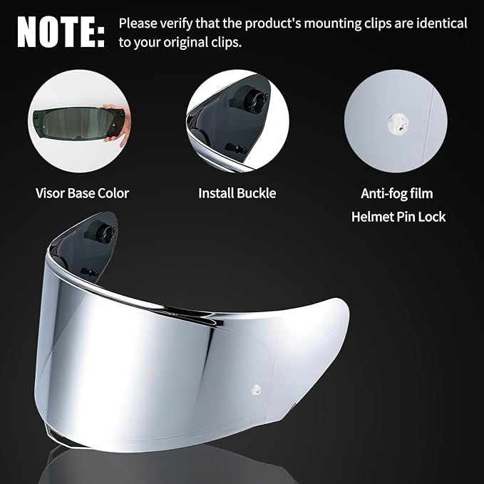 Helmet Visors Face Shield Replacement,For Assault/Rapid/Stream Helmet Visor Accessories (Chrome Silver)