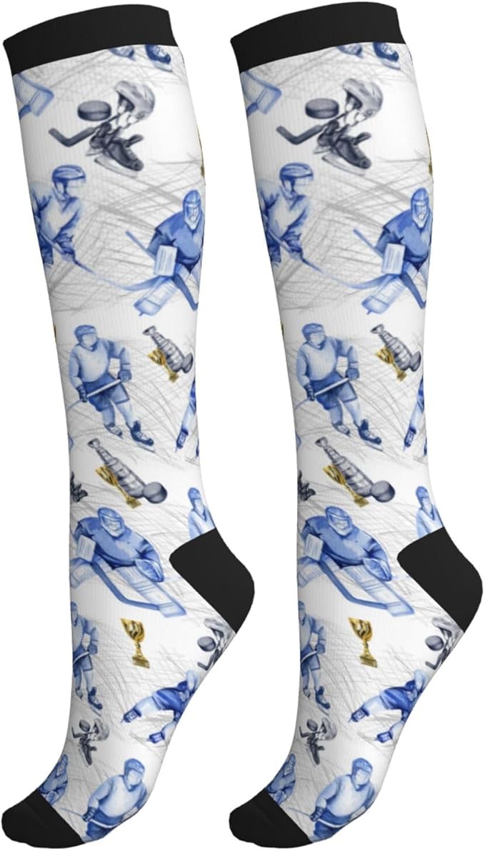 bassyil Compression Socks for Women & Men Circulation 15-20 mmHg Knee High Best Support for Nurses Travel Running Athletic