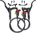 BUCKLOS MTB Hydraulic Disc Brakes, Mountain Bike Left Front 800mm Right Rear 1450mm Hydraulic Brake Set Aluminum Alloy Levers with Calipers PM/is Adapter Fit EBike/Fat Bike