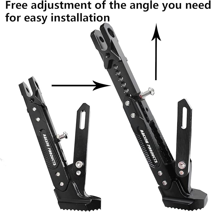 Universal Motorcycle Kickstand Adjustable Foot Side Support Parking Kickstand for Electric Motorbike Parking Foot Side Support Stand (Black)