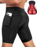 Niksa Cycling Shorts Men, 3D Padded Road and Mountain Bike Shorts, Breathable and Quick Dry with 3 Pockets Cycle Short Large Black