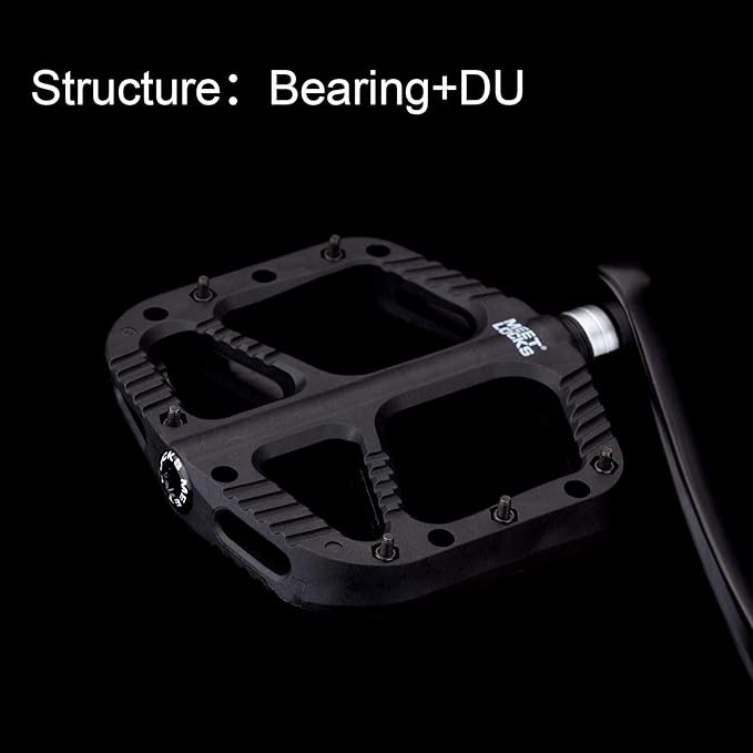 MEETLOCKS Bike Pedals,Professional MTB BMX Premium Pedals,Nylon Fiber Bicycle Lightweight Platform,9/16" Screw Thread Spindle Bike Pedals,Ultra DU/Sealed Bearings Mountain Bike Pedals(2pcs)