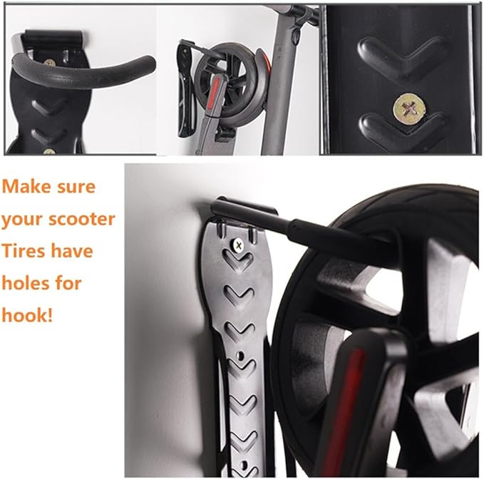 AceTaken Eletric Scooter Rack Wall Mount,Scooter Hangers for Indoor,Garage,Shed, Vertical Hook Holder for Bike,Electric Scooter,Kid Scooter, Heavy Duty Holds Up to 60 lbs