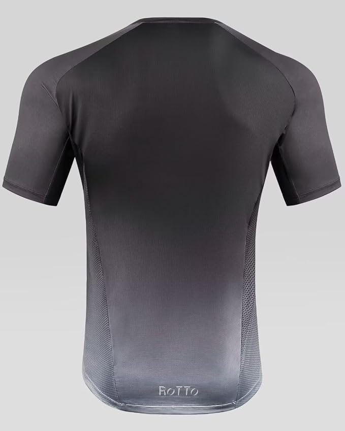 ROTTO Mens MTB Jersey Mountain Bike Cycling Shirt Short Sleeve for MTB BMX Downhill Wicking Quick Dry
