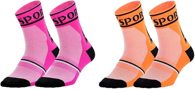 Cycling Socks Pro Mens Womens Riding Socks Bicycle Bike Sport Ankle Athletic Socks XC MTB BMX Black White Pink Blue Green