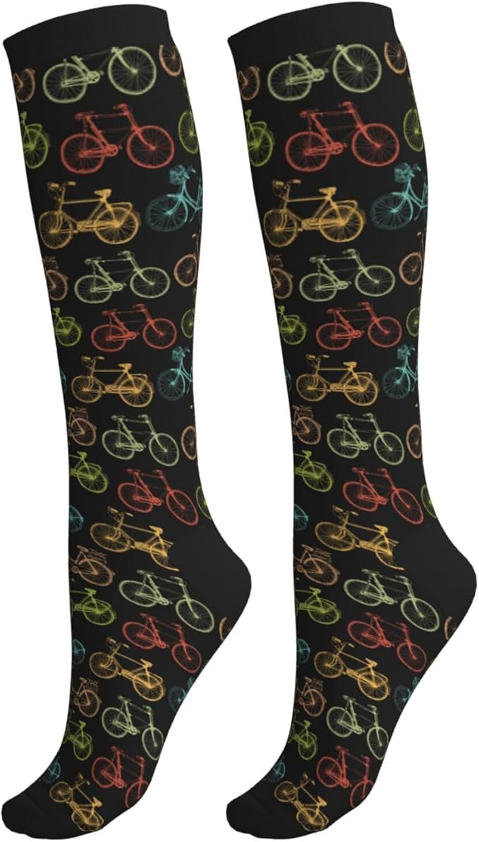 bassyil Compression Socks for Women & Men Circulation 15-20 mmHg Knee High Best Support for Nurses Travel Running Athletic