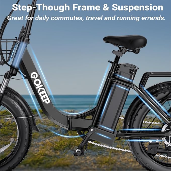 1300W/1800W Folding Electric Bike for Adults, 75-86 Miles PAS Range, 52V 13Ah/18.2Ah Removable Battery, 20" Fat Tire Electric Bicycle, 20MPH 7-Speed Commuter Ebike, Max 330LBS, UL2849 Certified