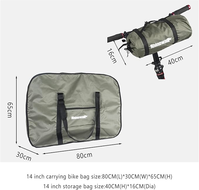 CamGo 20 Inch Folding Bike Bag - Wear-resistant Bicycle Travel Case Outdoors Bike Transport Bag for Cars Train Air Travel (Army Green, 20 inch)