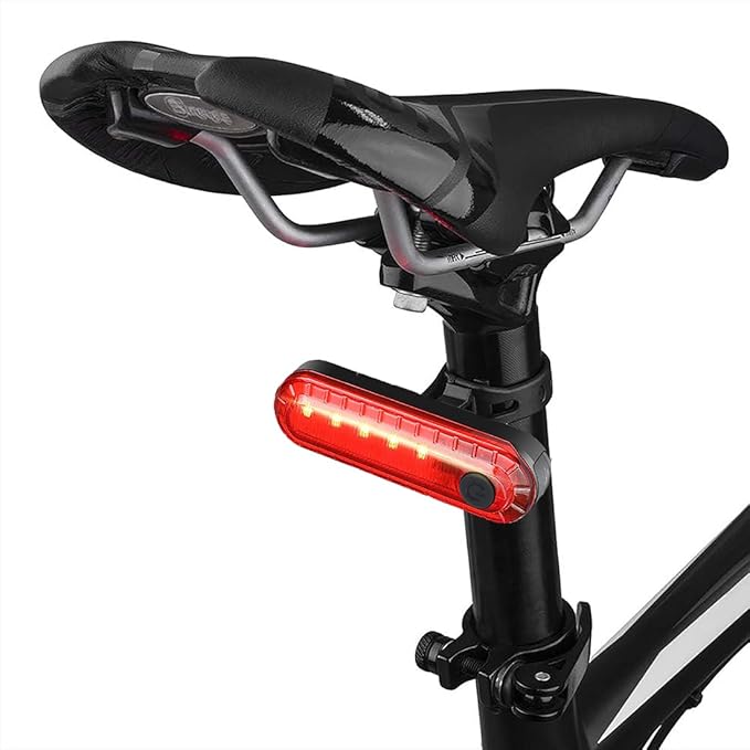 Bike Tail Light, Bicycle Rear Lights USB-C Rechargeable LED Cycling Safety Flashlight with 4 Light Mode for Road Mountain Night Riding & Adults Men Women