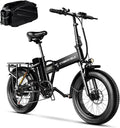 1000W Folding Electric Bike for Adults,75+ Miles,30+MPH,48V 20.8Ah Removable Battery,20" Fat Tire Electric Bike,Front Suspension 7-Speed Commuter Ebike,UL Certified
