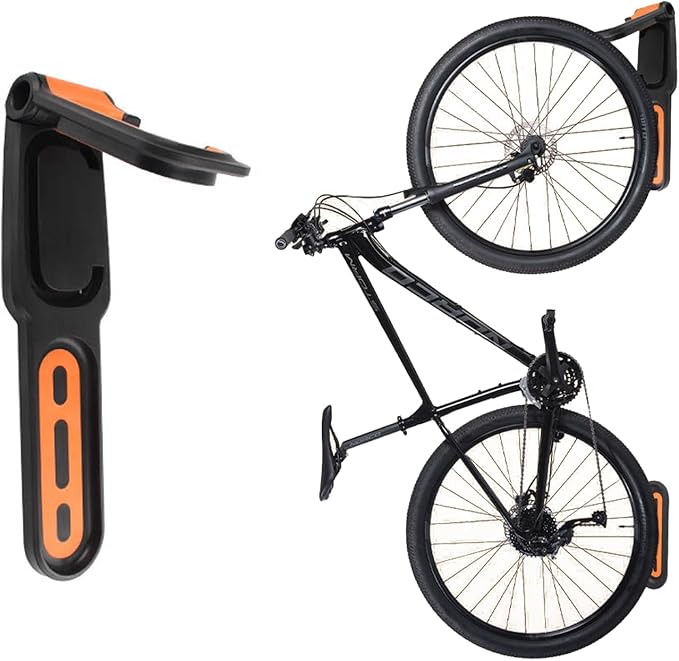 Bike Wall Mount Garage Storage – Rotatable Bike Hanger, Space-Saving Vertical Rack Holds Up to 66lbs, Easy to Install