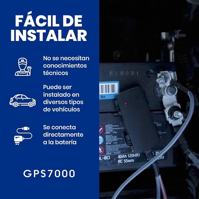 GPS7000 Hidden Vehicle GPS Tracker for Vehicles | 2 Years Service Included | 4G Car GPS Tracker Device | Easy Self-Installation | Real-Time Vehicle Tracking | Optional Renewal, No Mandatory Fees