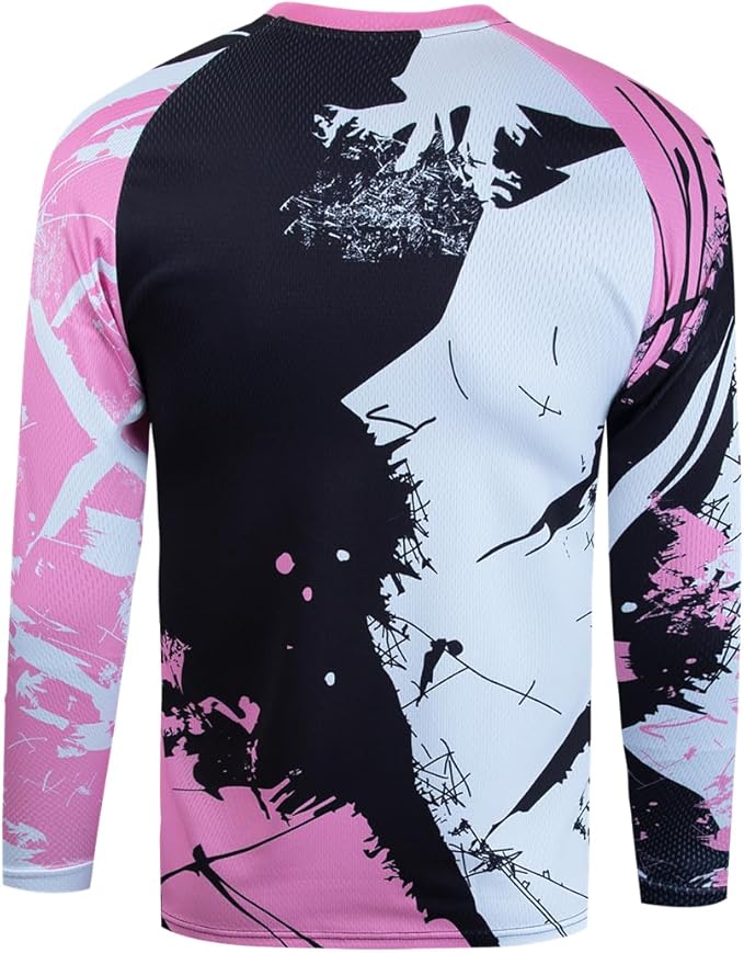 Men's Mountain Bike Jersey Long Sleeve MTB Off-Road Motocross Jersey Quick Dry Downhill&Motocross Shirts