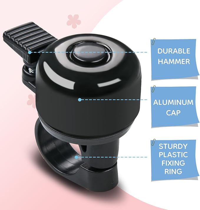 Kid's Bike Bell, Bicycle Horn for Girls, Children’s Bike Bells with Butterfly Design - Cute DIY Bicycle Bell for Girls, Crisp Sound, Easy to Install