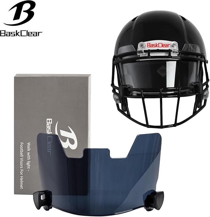 Football Visor Helmet Clear Visor, Scratch Resistant, UV Block, Anti-Fog, Anti-Cracking. Fits Youth and Adult Football Helmets.