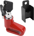 Motorcycle Disc Brake Lock, Anti-Theft Motorbike Security Wheel Disc Brake Lock with Two Keys, Safety Wheel Disk Locks for Scooter Mountain Road Bike Bicycle Powersports (Red with Bracket)