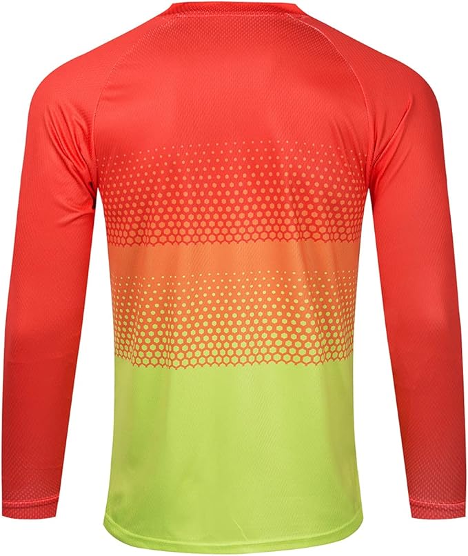 Men's Mountain Bike Jersey Long Sleeve MTB Off-Road Motocross Jersey Quick Dry Downhill&Motocross Shirts