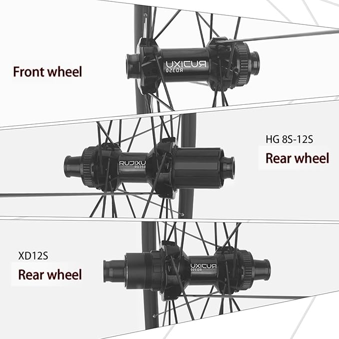 Carbon Road Bike Wheelset, 700C Bicycle Center Lock Disc Brake 6 Bolt Hub Wave Rim Wheels, for Long-Distance Riding