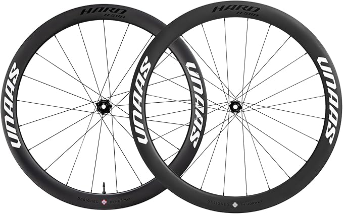 WINSPACE UNAAS Hard Carbon Fiber Wheelset 700C Disc Brake 50mm Depth Ultralight 1609g Road Bike Wheels, Tubeless Ready Pillar 1423 Spoke.