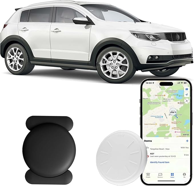 GPS Tracker for Vehicles, No Monthly Fee GPS Tracker, Tracker Device for Vehicles, Real-Time Car Tracker, Work with Find My (iOS Only), Magnetic Mini Car Tracker Device Hidden with Magnetic Case