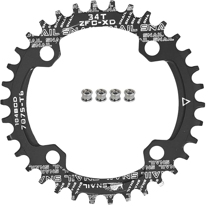 FOMTOR 104 BCD Chainring (30-52T) 7-12 Speed Compatible CNC 7075 Aluminum Narrow Wide Tooth Round Oval Chainrings for MTB/Road Bike Ebike Chainwheel Black/Red