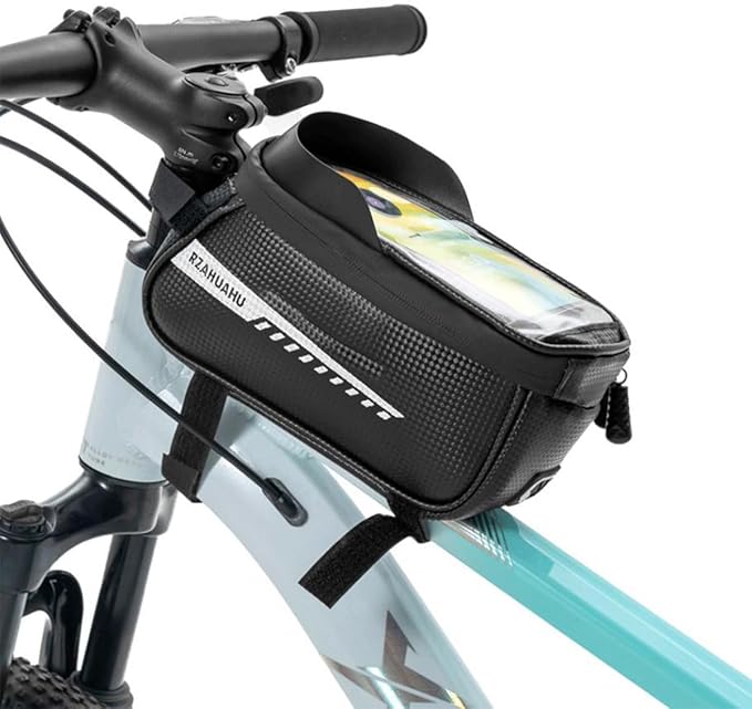 Bike/Bicycle Phone Front Frame Bag, Waterproof Handlebar Bags, Bike Phone Mount Holder, Cycling Pouch with Touchscreen, Bikes Accessories for Men/Women Under 7"