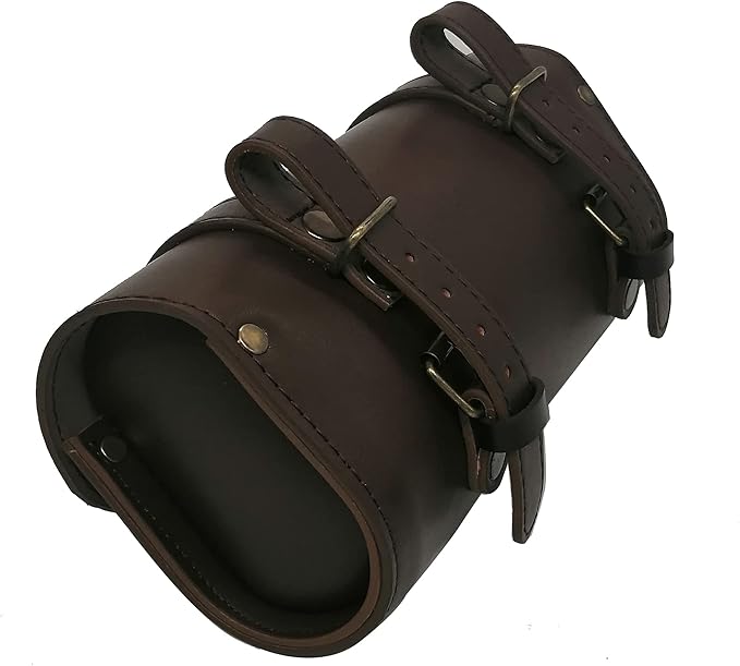 WUYAN Bike Handlebar Leather Bags Under Seat Retro Classical Mountain MTB Road Bike Leather Bag for Cell Phone，Saddle Tail Rear Pouch Seat Storage Bag Cycling Case Carry Accessories