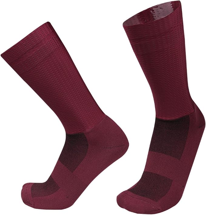 Aero Socks Cycling Men Women Mesh Fabric Breathable Sweat-Absorbing Silicone Non-Slip Cycling Aero Socks one size