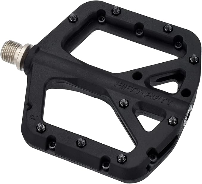 FIFTY-FIFTY Mountain Bike Pedals, Non-Slip MTB Nylon Composite, 9/16" Bicycle Pedals, Lightweight and Wide Flat Platform