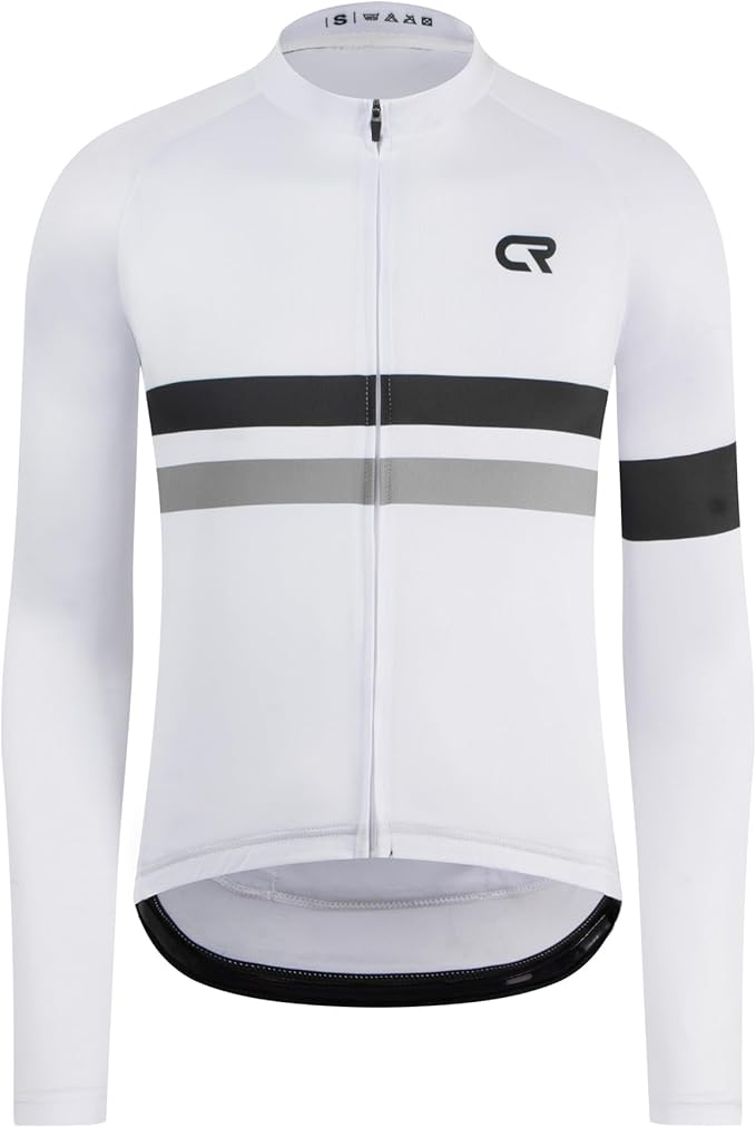 Coconut Ropamo CR Long Sleeve Cycling Jersey Mens, 3+1 Zipper Pockets Bicycle Tops Quick Dry Breathable Biking Shirt