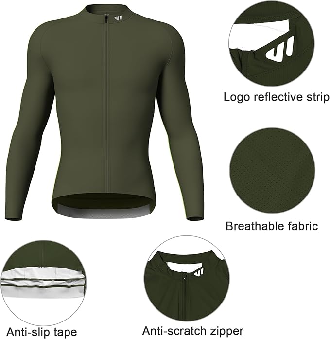 Lo.gas Cycling Jersey Men Short Sleeve, Road Bike Jerseys Full Zipper with Pockets, Bicycle Clothing Breathable Quick Dry