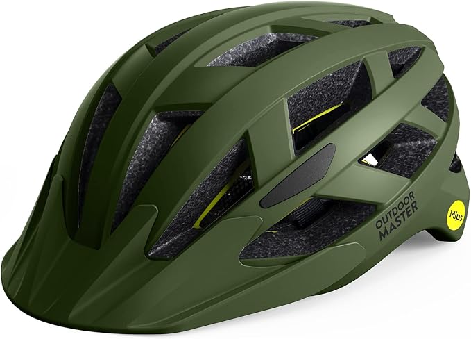 OutdoorMaster Gem Recreational MIPS Cycling Helmet - Two Removable Liners & Ventilation in Multi-Environment - Bike Helmet in Mountain, Motorway for Youth & Adult
