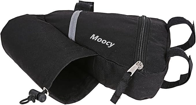 MOOCY Ultralight Reflective Bicycle Triangle Frame Bike Bag with Water Bottle Pouch -Black