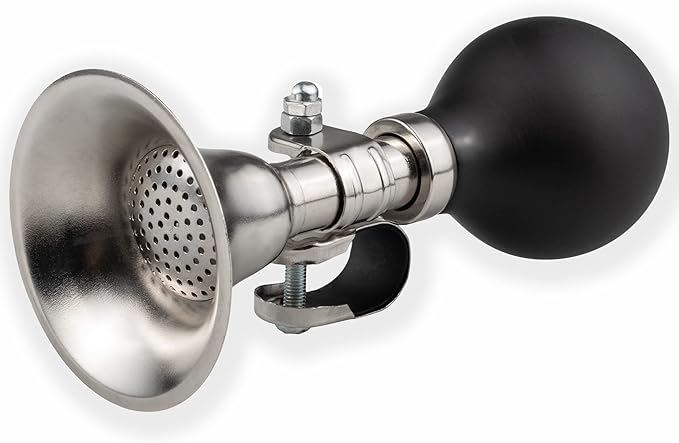 Schwinn Classic Retro Bike Horn for Adult and Kids Bike, Loud, Chrome, Stainless Steel Design, Weather Resistant, Universal Attachment to Most Bike Handlebars, Durable Bicycle Accessories