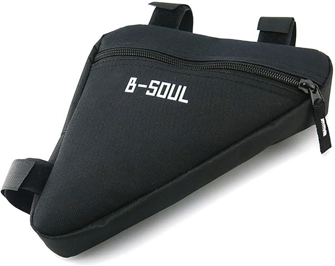 Bike Frame Storage Bag, Top Tube Bag for Phone, Triangle Bags, Bicycle Storage Pouch, Bicycle Triangle Bags Strap-On Under Seat Tool Accessories Pouch, with 1 Metal Tire File, 6 Bike Tire Patches