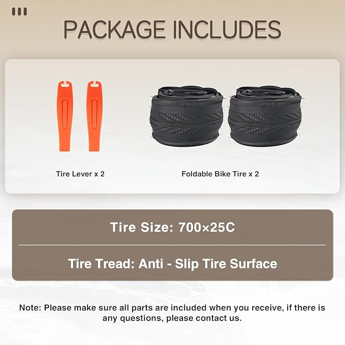 MEGHNA Bike Tire 700C Road Bike Foldable 700 x 25/28C Tire for Road Racing Anti Slip 25/28-622mm Replacement Tire for Fixed Gear Hybrid Bike Commuter Bike