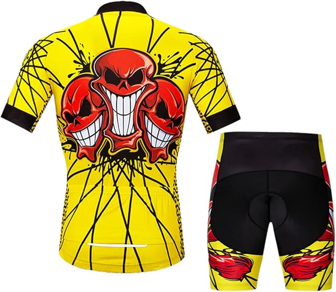 Hotlion Men's Cycling Jersey Sets Gel Pad Summer Bike Clothing Suit Breathable Bike Clothes with 3 Rear Pockets