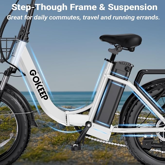 1300W/1800W Folding Electric Bike for Adults, 75-86 Miles PAS Range, 52V 13Ah/18.2Ah Removable Battery, 20" Fat Tire Electric Bicycle, 20MPH 7-Speed Commuter Ebike, Max 330LBS, UL2849 Certified