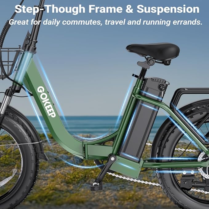 1300W/1800W Folding Electric Bike for Adults, 75-86 Miles PAS Range, 52V 13Ah/18.2Ah Removable Battery, 20" Fat Tire Electric Bicycle, 20MPH 7-Speed Commuter Ebike, Max 330LBS, UL2849 Certified