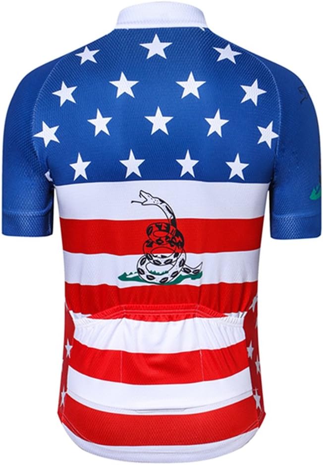 Weimostar Men's USA Cycling Jersey Short Sleeve Biking Shirts Breathable with Pockets