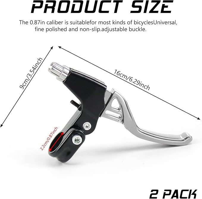 V-Type Bike Brake Set, Complete Universal Bike Front and Rear MTB Brake, Bicycle Brakes, Inner and Outer Cables, Include Brakes Lever Calipers Multi-Tool Wrenches