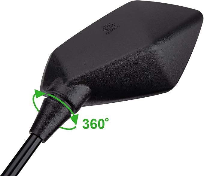 CICMOD Motorcycle Mirrors Rear View Side Mirror for Scooter, ATV, Dirt Bike, Cruiser, Snowmobile, with M8 M10 Threaded Bolts, 7/8" Handlebar Mirror Mount