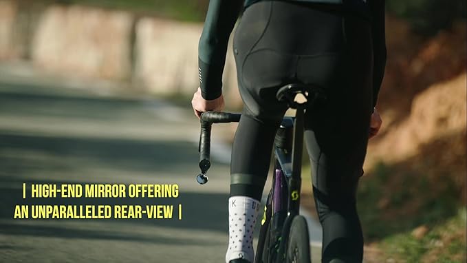 THE BEAM - CORKY DROP Bike Mirror - Folding Rear-view Handlebar Mirror - Convex Lens with 360-degree Rotation, Black