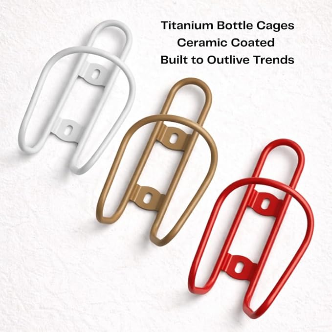 LITHE GOODS Titanium Bike Water Bottle Cage with Ti Screws Included. (Clay Ceramic)