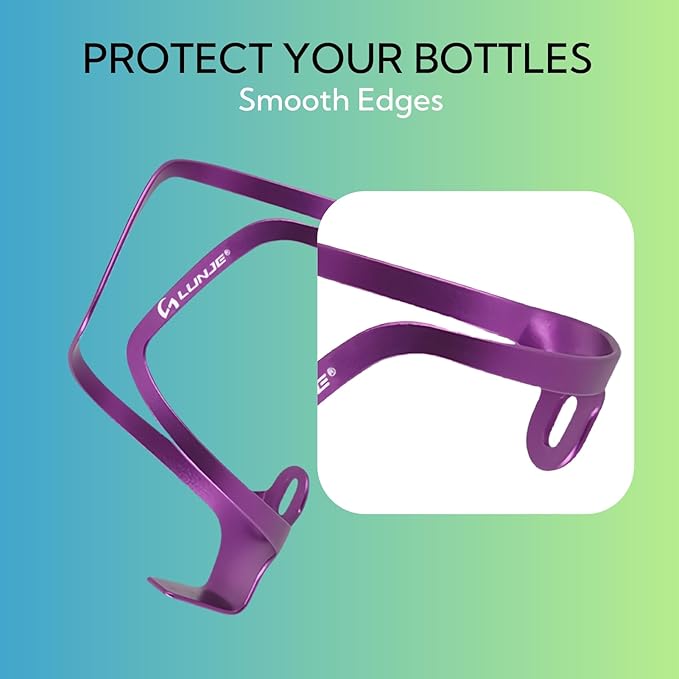 Bike Water Bottle Holder: Ultra-Light Bicycle Bottle Cages with Screws, Alloy Aluminum, Universal Bike Cup Holder Rack for Road MTB Bikes(Purple)