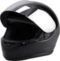 TCT-MOTORPARTS Motocross Flip Up DOT Adult Helmet & Visor Mirror Sun Shield Full Face Motorbike Street Helmet for Women Men Gloss Black (Large)