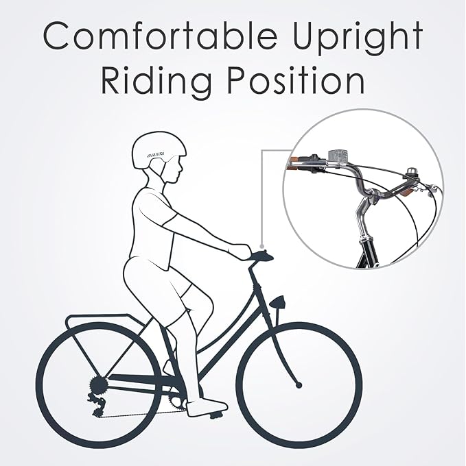 AVASTA Vela Hybrid Bike for Adult Women Female Lightweight Step Through 26 Inch High Tensile Steel Frame City Commuter Comfort Lady Bicycle, 6-Speed, Multiple Colors